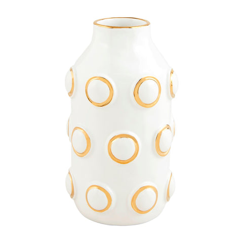 Gold/White Ceramic Vase