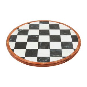 Black & White Check Lazy Susan