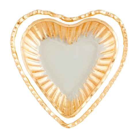 GLASS HEART TIDBIT TRAY