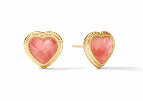 Heart Stud-Iridescent Blush Pink