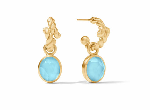 Nassau Hoop & Charm Earring-Iridescent Capri Blue