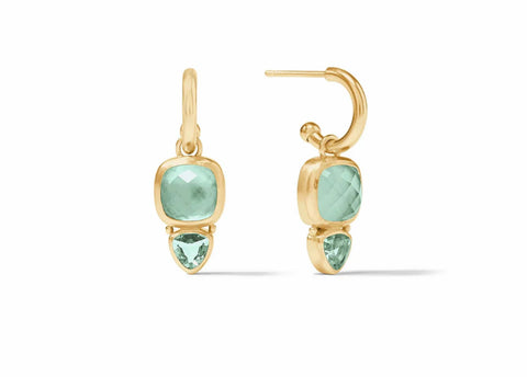 Aquitaine Duo Hoop & Charm Earring-Iridescent Aquamarine Blue