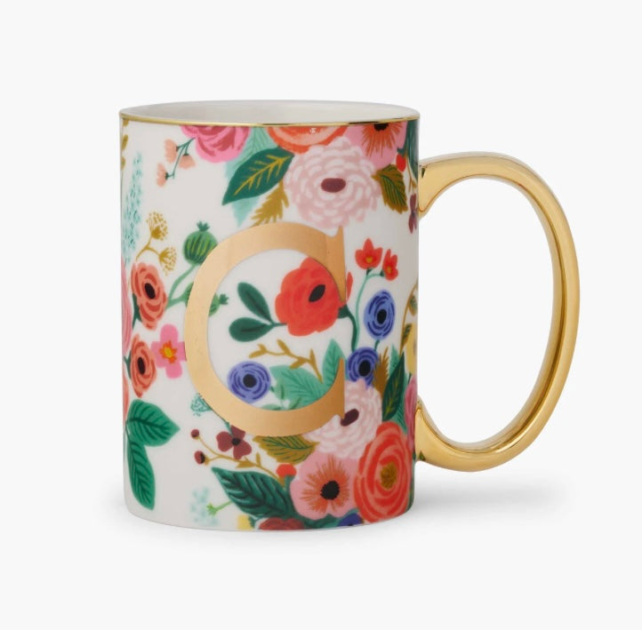 Garden Party Porcelain Monogram Mug