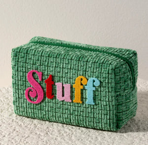 SHIRALEAH "STUFF" ZIP POUCH, GREEN