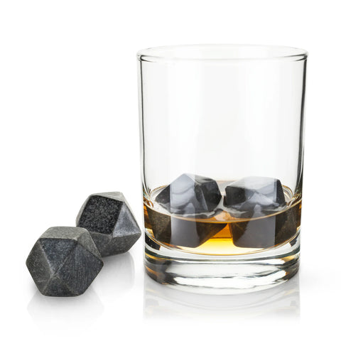 GLACIER ROCKS BASALT HEXAGON STONE-SET OF 4