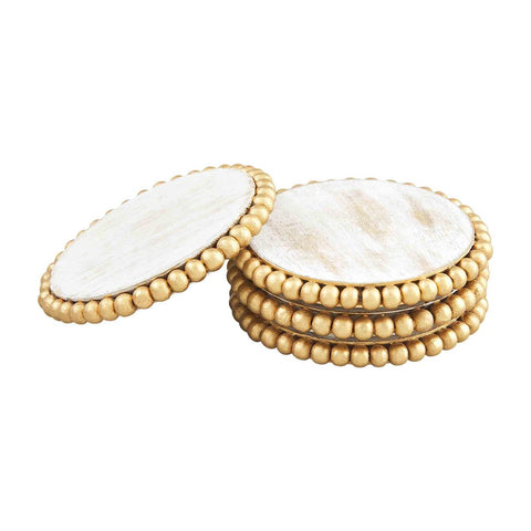 Gold Bead Coaster Set of 4