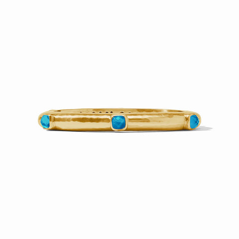 Catalina Hinge Bangle Gold Iridescent London Blue