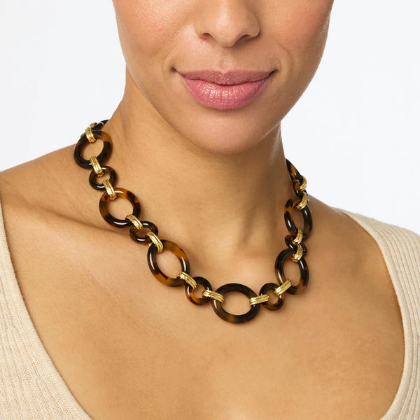 Madison Link Necklace-Tortoiseshell