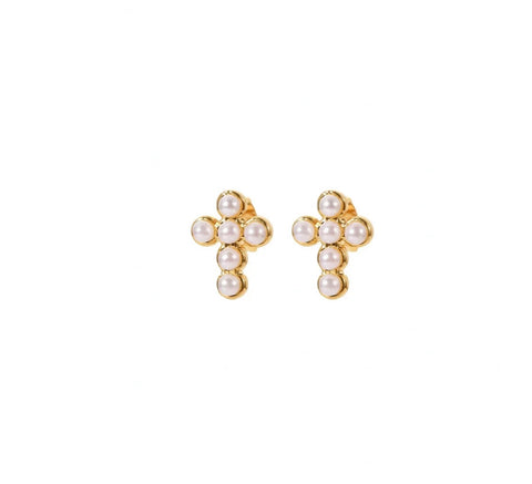 Pearl Cross Studs