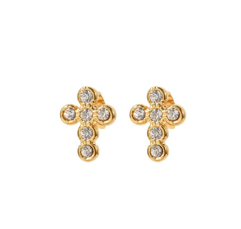 Pave Cross Studs